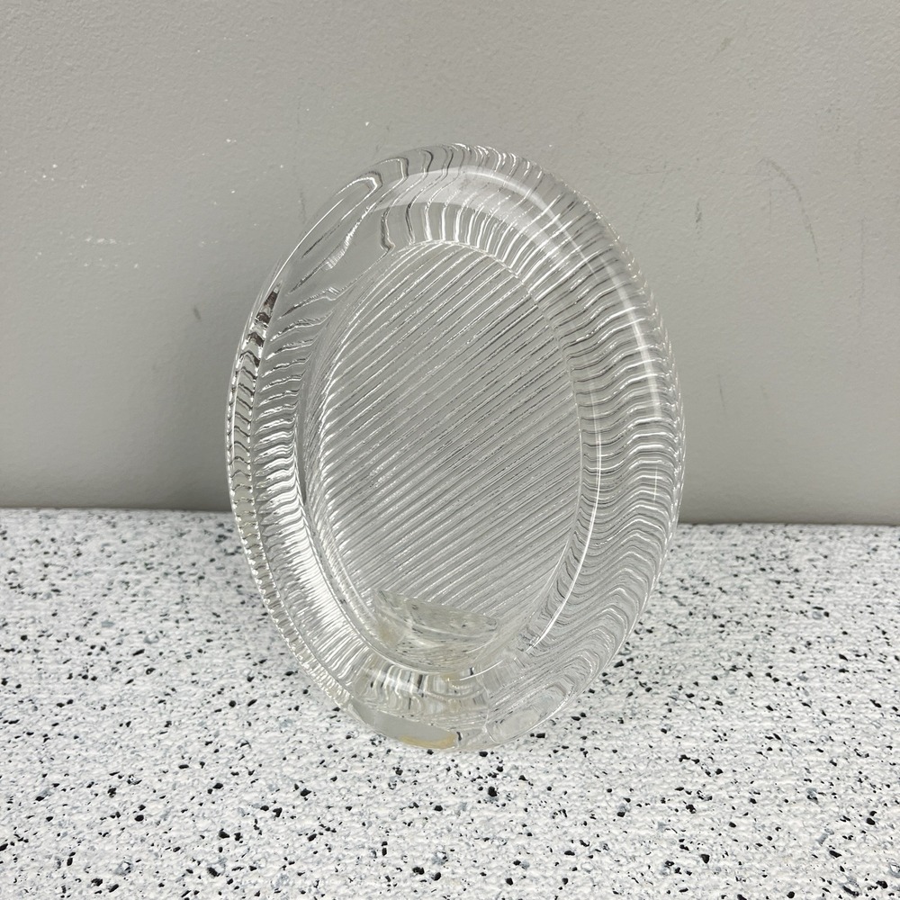 Mikasa Crystal Chunky Glass Vintage 80s/90s Oval‎ Picture Frame 6.5" Japan